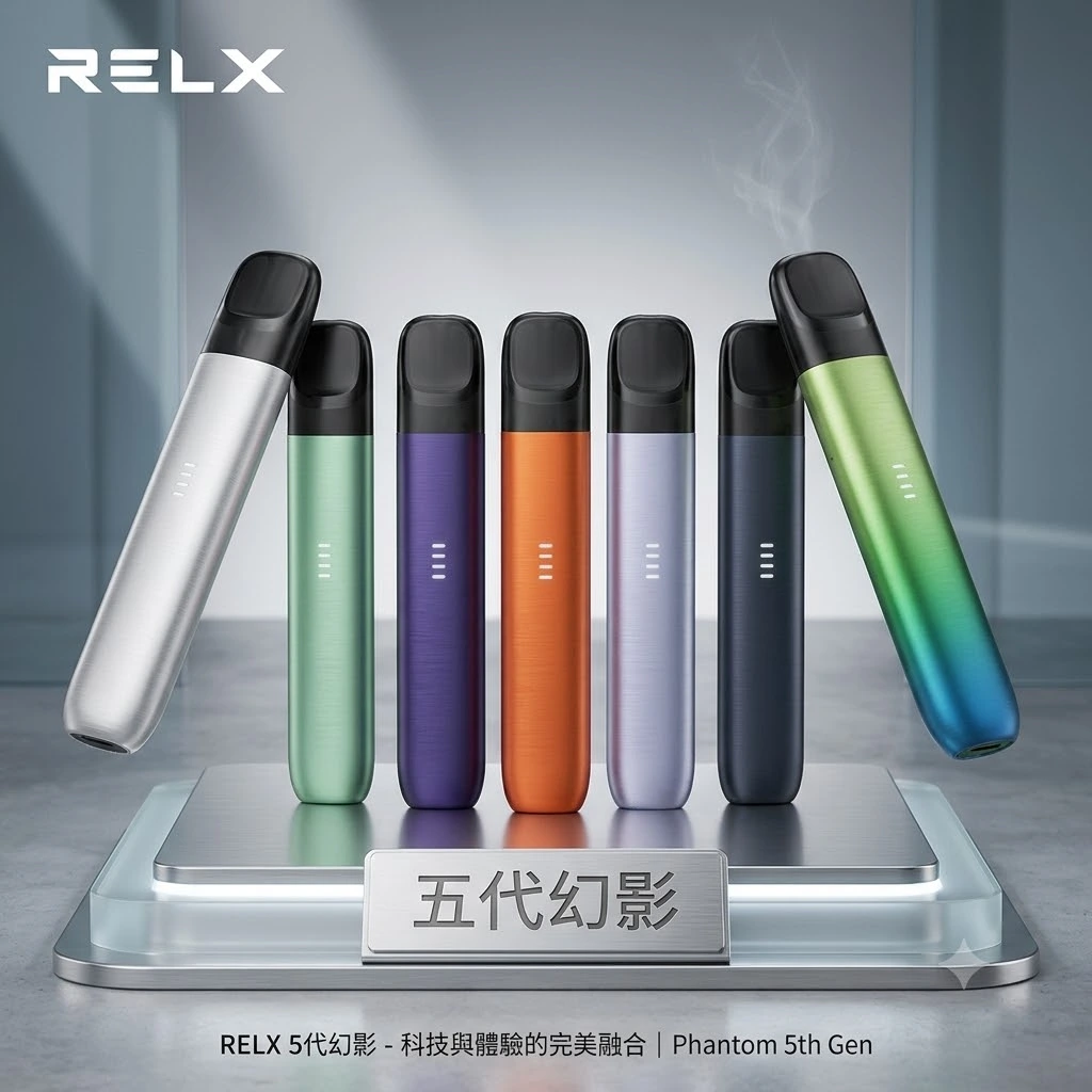 relx5代主機-悅刻五代幻影主機-潮汐電量燈-兼容4-6代菸彈